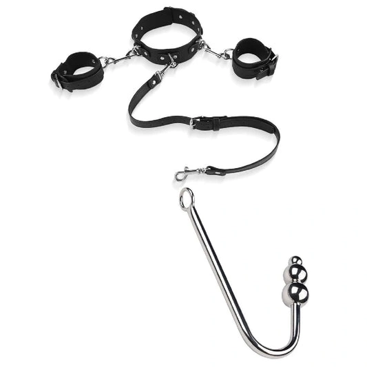 Anal Elegant with Hook Beaded 5334 Collar and Cuffs 0302